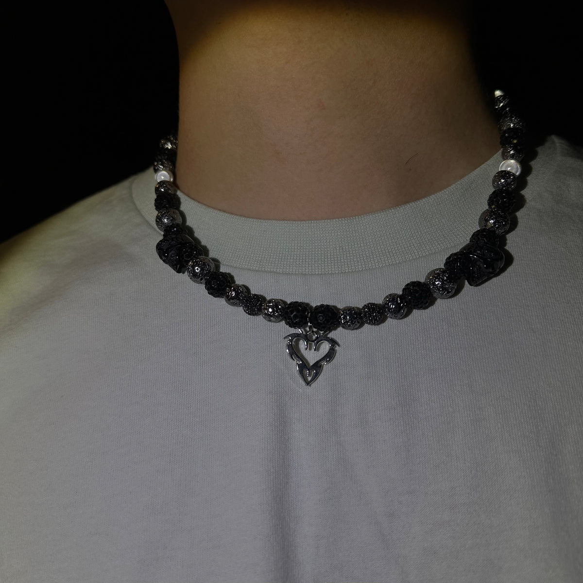 BLACK SKULL NECKLACE