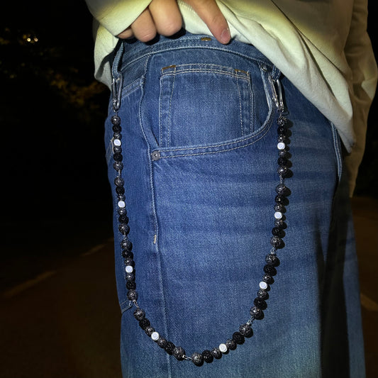 BLACK GLOWING PANTS CHAIN